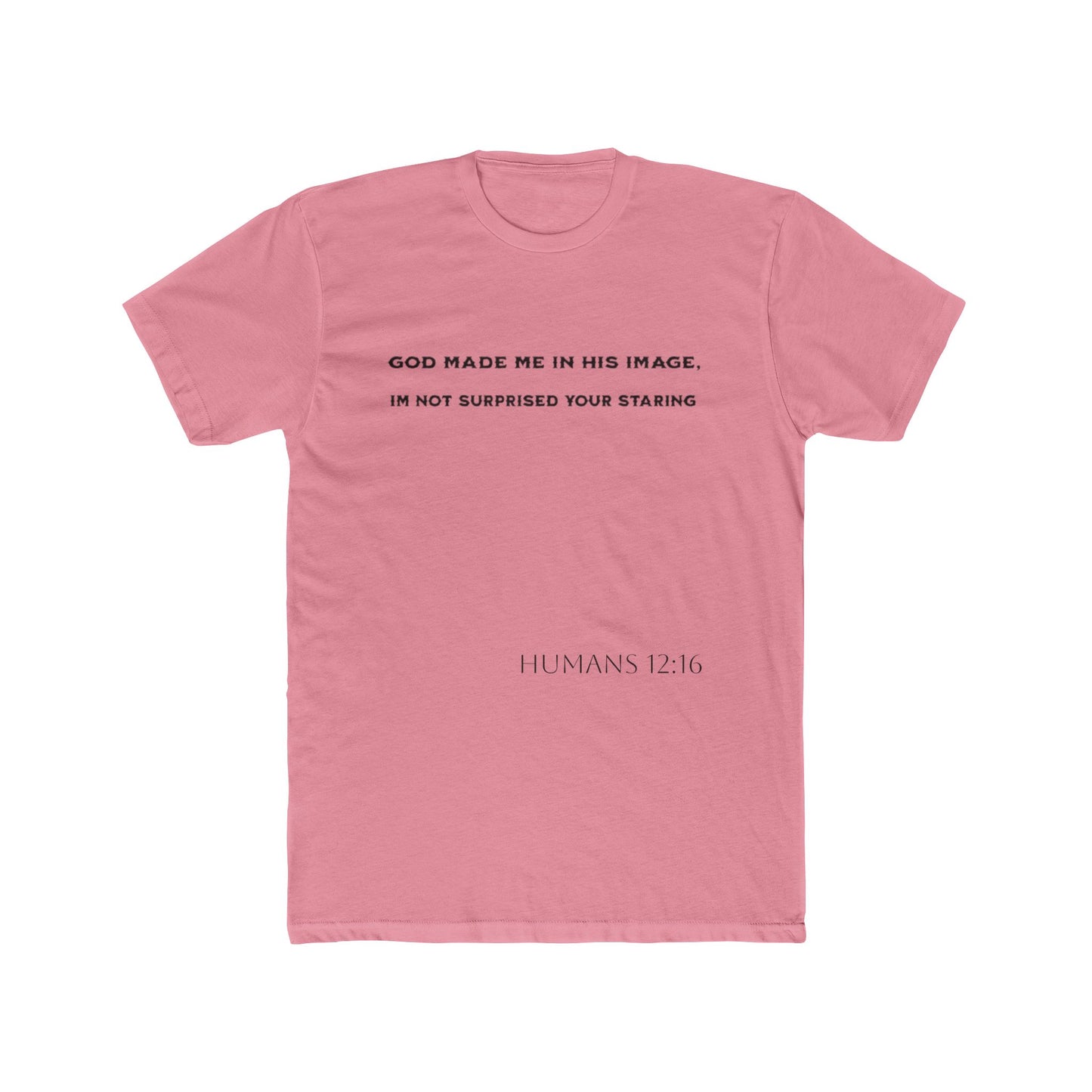 Inspirational Unisex Cotton Crew Tee - 'God Made Me In His Image' & Cross Design