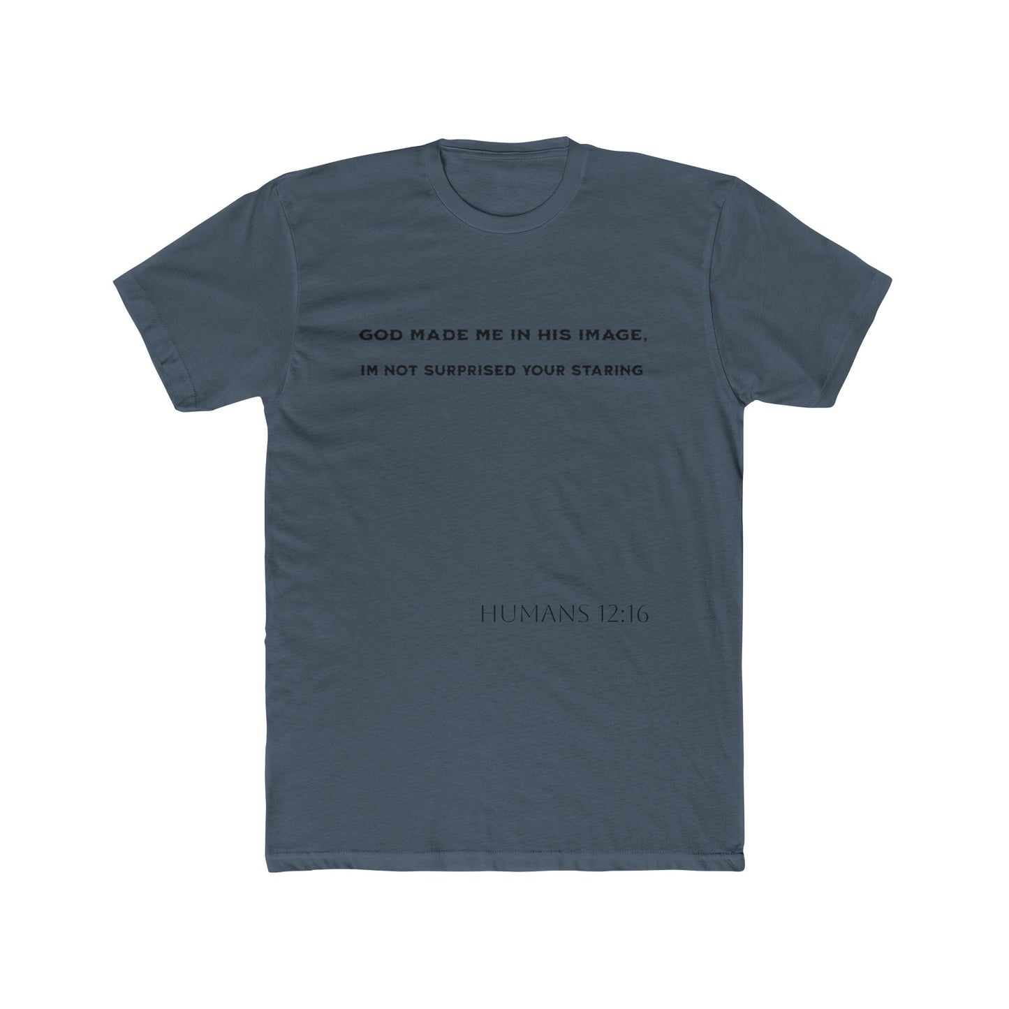 Inspirational Unisex Cotton Crew Tee - 'God Made Me In His Image' & Cross Design