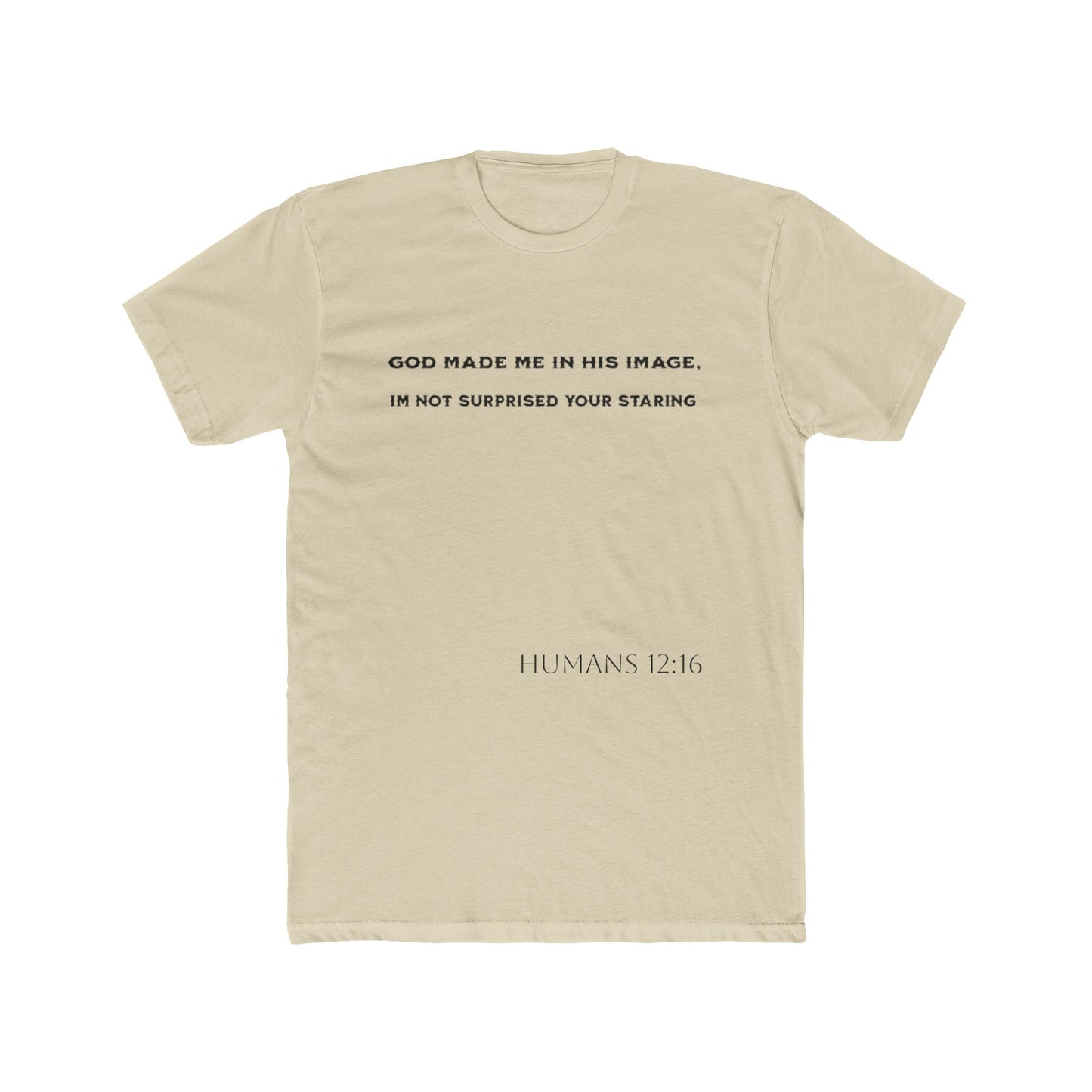 Inspirational Unisex Cotton Crew Tee - 'God Made Me In His Image' & Cross Design
