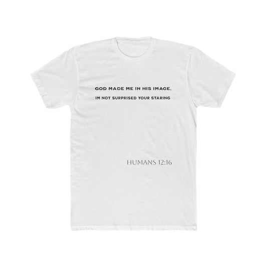 Inspirational Unisex Cotton Crew Tee - 'God Made Me In His Image' & Cross Design