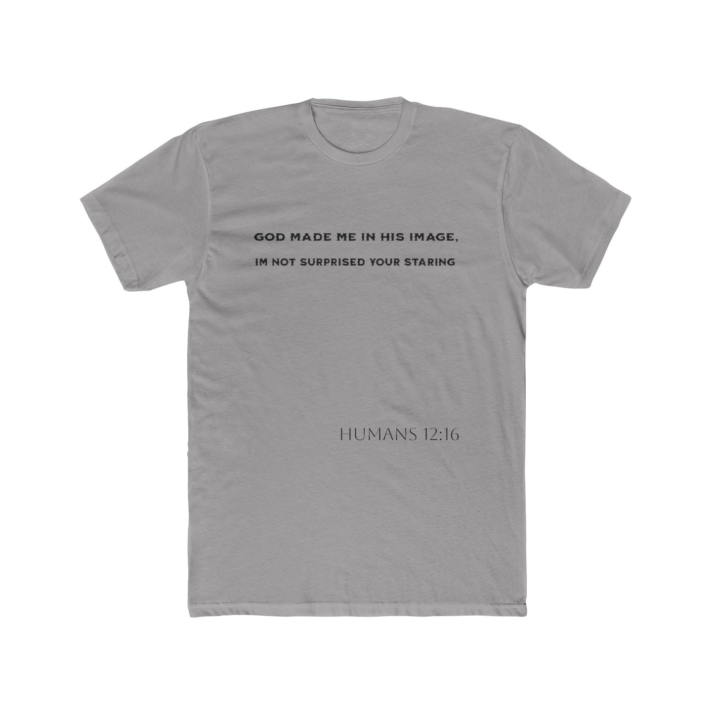 Inspirational Unisex Cotton Crew Tee - 'God Made Me In His Image' & Cross Design
